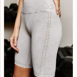 Free people movement gray biker shorts